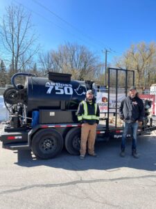 Teo from Rhino Pavement with New RynoWorx Airboss 750 Commercial Sealcoating Rig